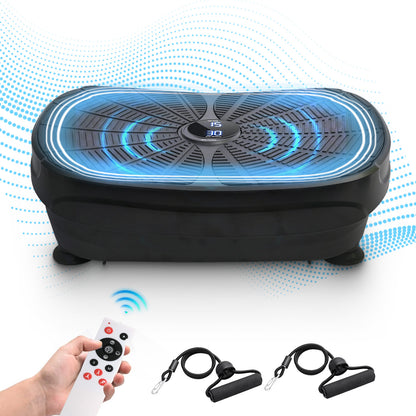 Vibration Plate Exercise Machine, Lymphatic Drainage Machine, Whole Body Workout Resistance Bands, Remote Control for Home Weight Loss and Training