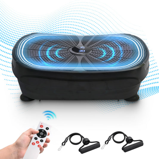 Vibration Plate Exercise Machine, Lymphatic Drainage Machine, Whole Body Workout Resistance Bands, Remote Control for Home Weight Loss and Training