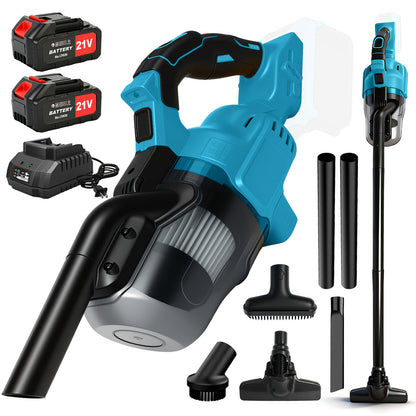 Cordless Handheld Vacuum for Makita Battery, 5-in-1 Car Vacuum Cleaner with 2×4.0Ah Batteries and Charger for Floor Carpet, Blue