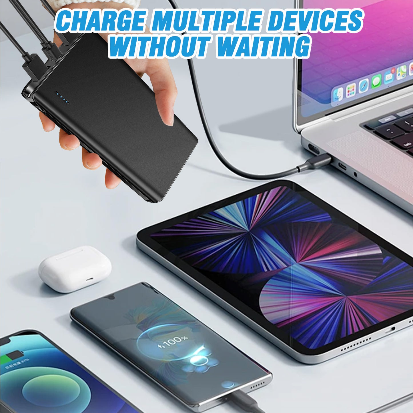 Portable Charger, 10000mAh Power Bank, USB C in&Out Fast Charging Battery Pack, Travel Essential Phone Powerbank Compatible with iPhone 17 16 15 Samsung S22 S21 Google iPad etc