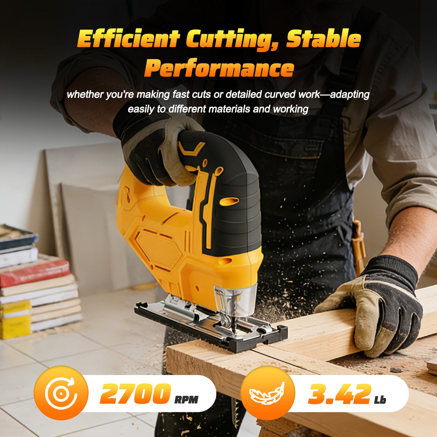 Brushless Cordless Jig Saw, Electric Jigsaw Tool Power Jig Saws for Woodworking, Wood Cutter Hand Tool with 3 Orbital Settings, ¡À45¡ã Bevel Cutting, Compatible for DEWALT 20V Battery