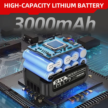 BAOKALER 12" Cordless Chainsaw, 950W Brushless Motor Battery Chain Saw with 2PCS 21V Rechargeable 3.0Ah Battery and Charger for Wood Cutting