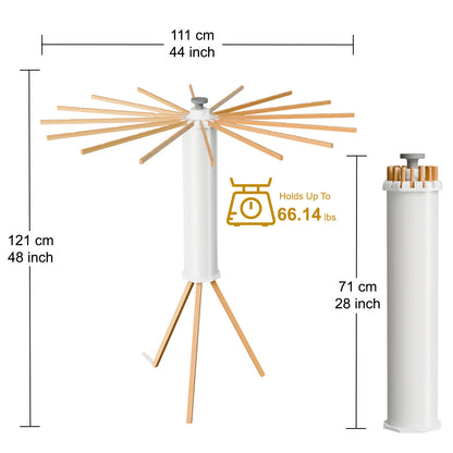 Clothes Drying Rack, Standing Tripod Laundry Drying Rack, Floor Standing Garment Clothes Dryer, Foldable Drying Racks for Laundry, White