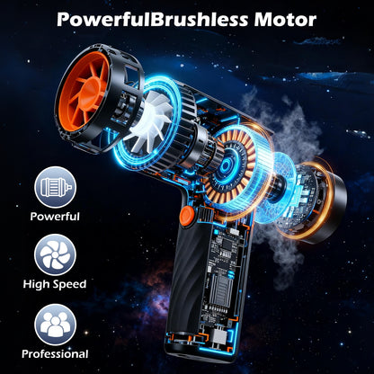 BAOKALER Brushless Compressed Air Duster, 260000RPM Air Duster Vacumm, 3 Speeds Adjustable and 6AH Battery