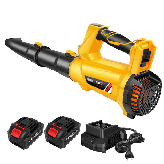 Leaf Blower, 170MPH 21V Leaf Blower Cordless with 2X6.0Ah Battery & Charger, Electric Leaf Blower for Lawn Care, Battery Powered Leaf Blower for Snow Blowing & Yard Patio Garden Cleaning