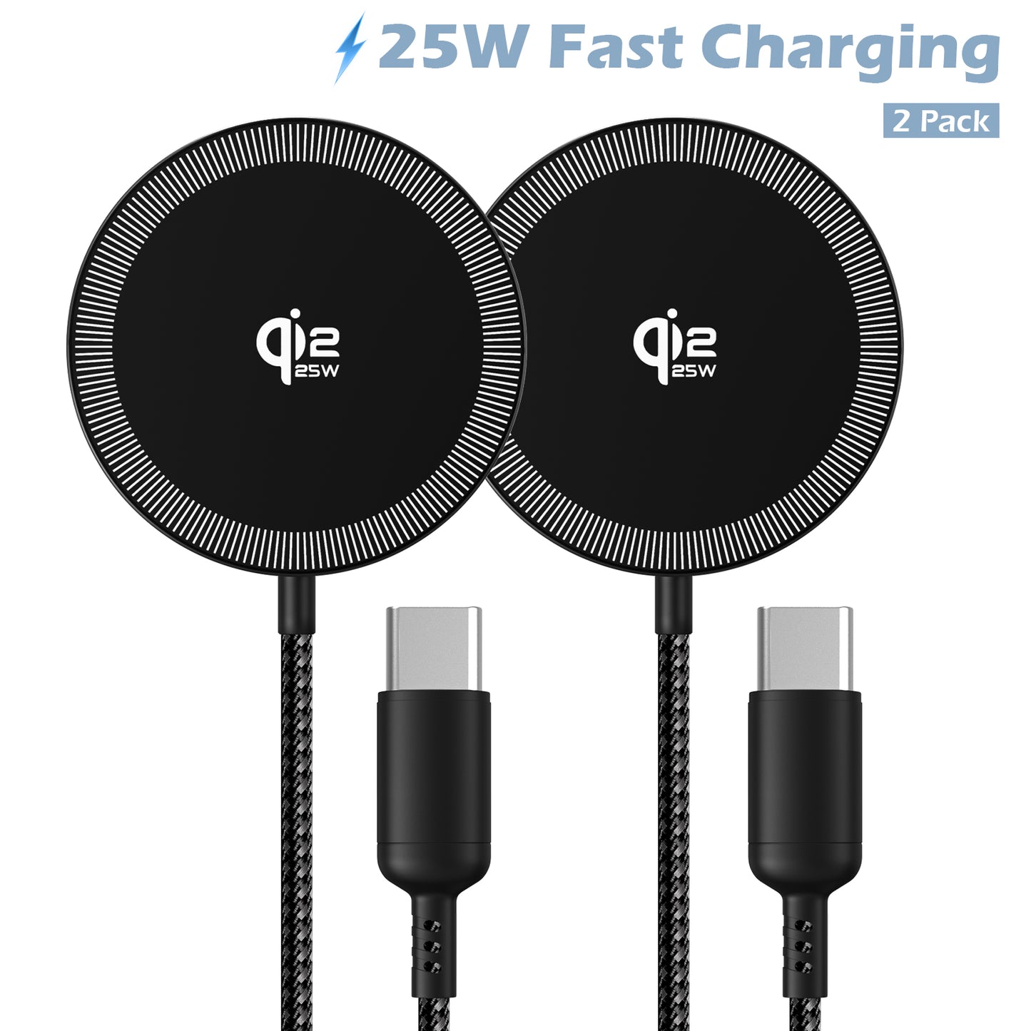 Magnetic Wireless Charger, 25W Magnetic Wireless Charging Pad Compatible for iPhone 17 16 15 14 13 12, AirPods,Ultra-Slim Case Friendly Charging Mat (Black)