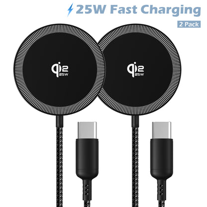 Magnetic Wireless Charger, 25W Magnetic Wireless Charging Pad Compatible for iPhone 17 16 15 14 13 12, AirPods,Ultra-Slim Case Friendly Charging Mat (Black)