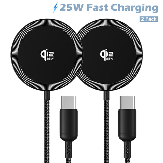Magnetic Wireless Charger, 25W Magnetic Wireless Charging Pad Compatible for iPhone 17 16 15 14 13 12, AirPods,Ultra-Slim Case Friendly Charging Mat (Black)