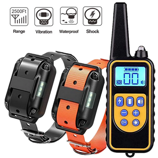 Dog Shock Collar, Shock Collar for 2 Dogs, Shock Collar with Remote for Dogs, Waterproof and Adjustable Electric Dog Training Collar for Small Medium Large Dogs