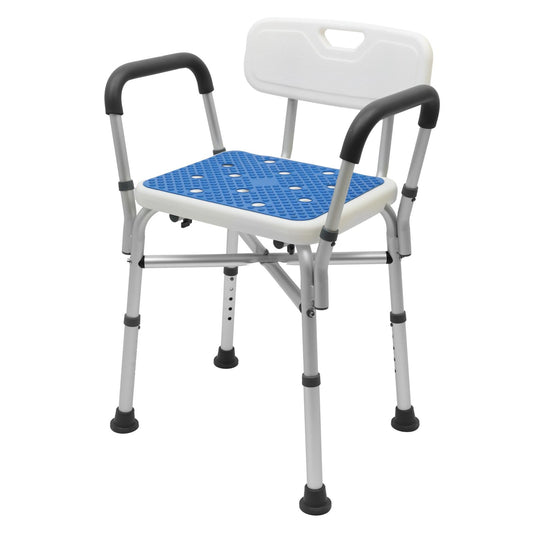 Baokaler Shower Chair 600lbs with Padded Arms and Back, Height Adjustable Shower Stool for Bathtub