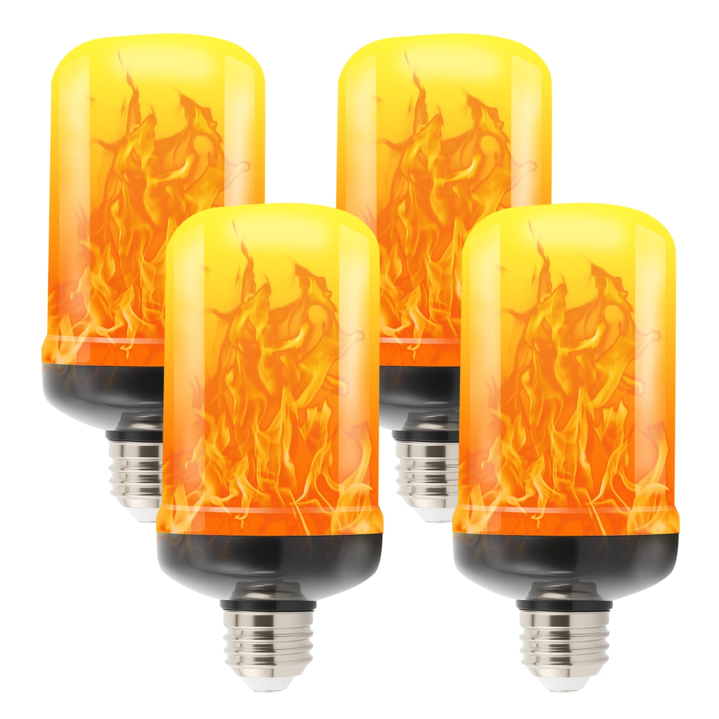 Catgood LED Flickering Flame Bulbs, 4 Lighting Modes, E26 Base for Party Patio Garden Decoration, 4 Pack