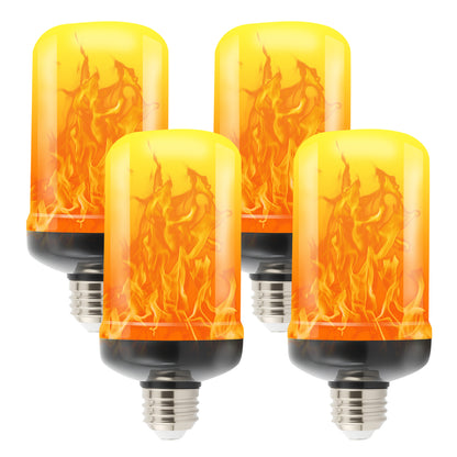 Catgood LED Flickering Flame Bulbs, 4 Lighting Modes, E26 Base for Party Patio Garden Decoration, 4 Pack