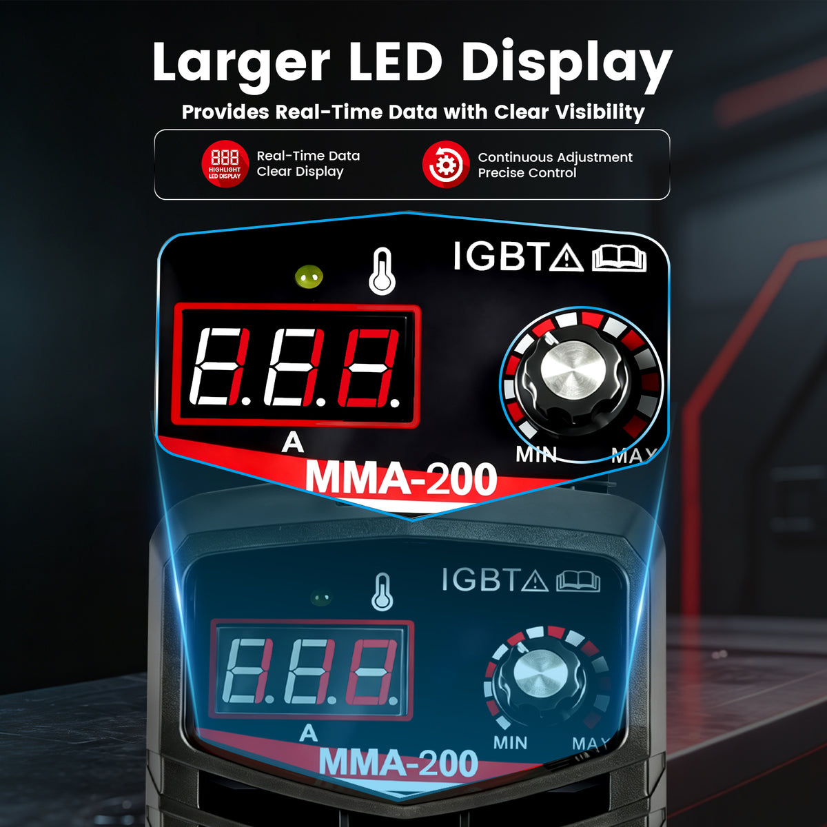 BAOKALER Stick Welder Kit 200A Digital Display 110V Mini ARC MMA IGBT Inverter Welder, Hot Start Anti-Stick Arc Force, Portable with Dual USB, 20 Rods