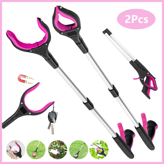 2Pcs 32 Grabber Reacher Tool, Foldable Grabber Reaching Tool, Purple