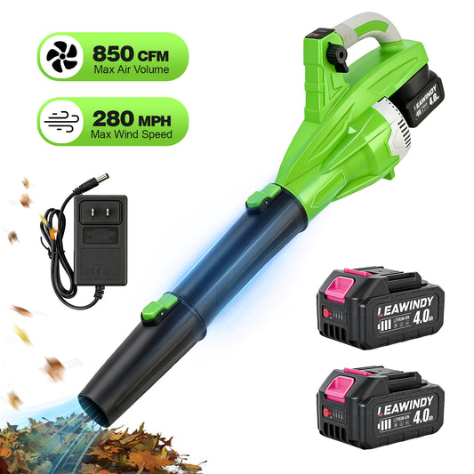 Cordless Leaf Blower, 200 MPH 850 CFM Electric Blower with 8 Speeds, 2¡Á4.0AH Batteries and Charger, Lightweight for Yard, Patio and Dust Cleaning