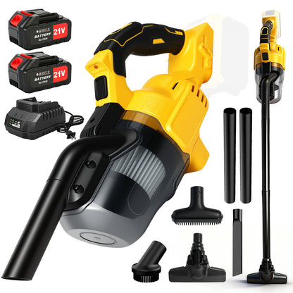 Cordless Handheld Vacuum for Makita Battery, 5-in-1 Car Vacuum Cleaner with 2×4.0Ah Batteries and Charger for Floor Carpet, Yellow