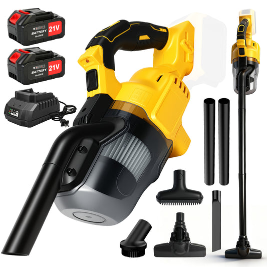Cordless Handheld Vacuum for Makita Battery, 5-in-1 Car Vacuum Cleaner with 2×4.0Ah Batteries and Charger for Floor Carpet, Yellow
