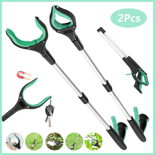 2Pcs 32 Grabber Reacher Tool, Foldable Grabber Reaching Tool, Green