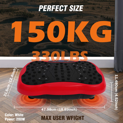 CATGOOD 330lb Vibration Plate Exercise Machine, Vibration Board, Whole Body Workout Vibrate Fitness Platform, Waver Vibration Stand for Body Toning, Home Gym Equipment, Red