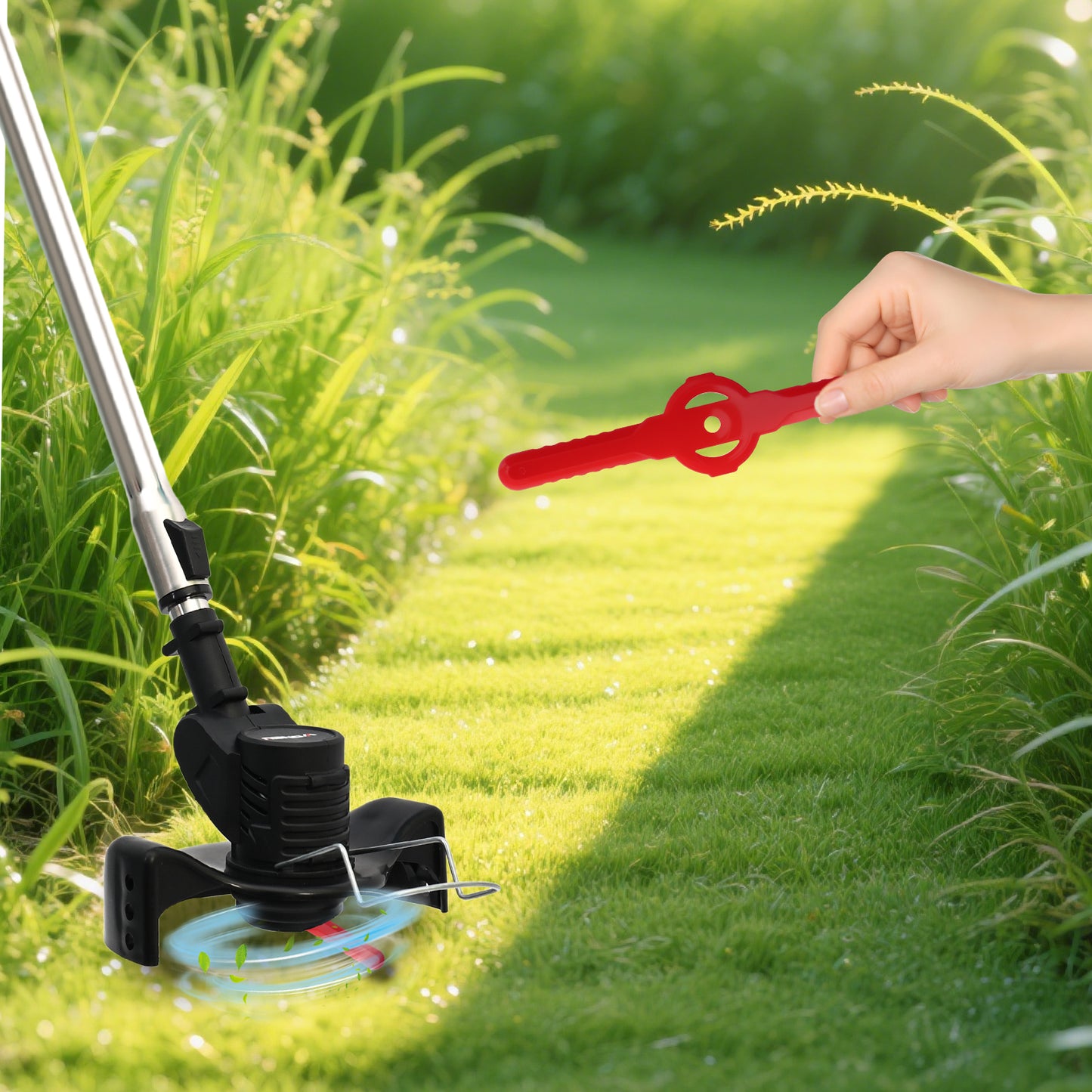 BAOKALER 60 PCS String Trimmer Head Blades Replace, Plastic Weed Trimmer Blades, Weed Wacker Replacement Blades, Machine Trimming Blades, Universal for Mainstream Cordless Grass Trimmer, Red