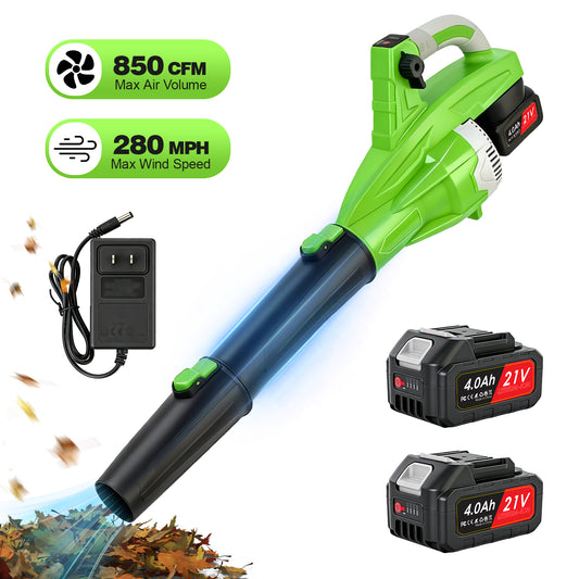Cordless Leaf Blower, 200 MPH 850 CFM Electric Blower with 8 Speeds, 2¡Á4.0AH Batteries and Charger, Lightweight for Yard, Patio and Dust Cleaning