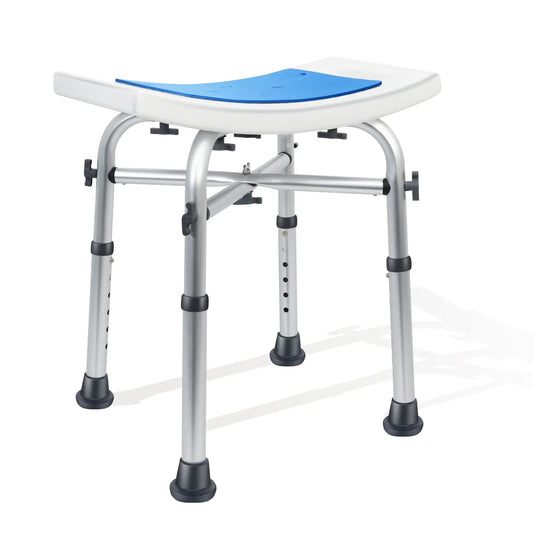 Shower Chair 500lbs Heavy Duty Stool Padded Bath Seat Tool Free Assembly Height Adjustable Anti Slip Bench Bathtub Seat Elderly Senior Handicap Disab