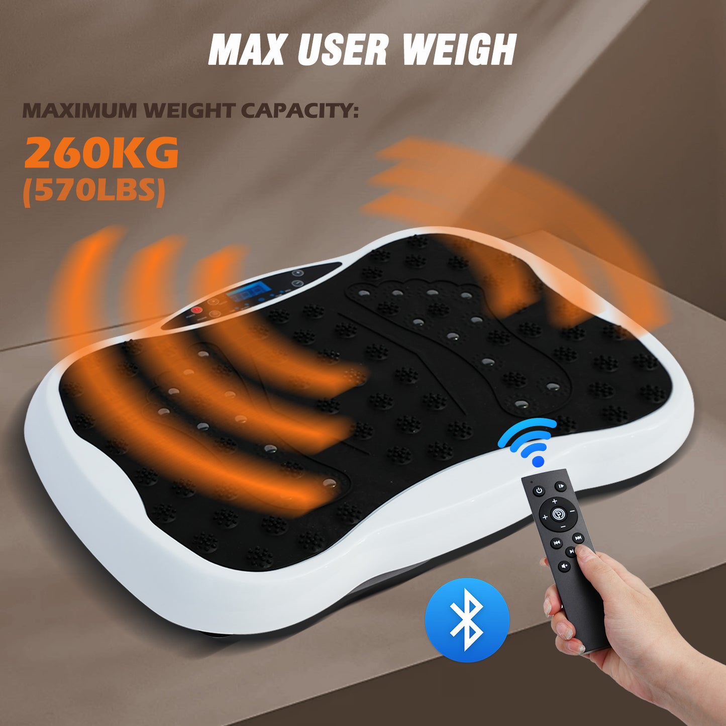 330lb Vibration Plate Exercise Machine, Vibration Board for Lymphatic Drainage, Whole Body Workout Vibrate Fitness Platform, Waver Vibration Stand for Weight Loss, Home Gym Equipment,White
