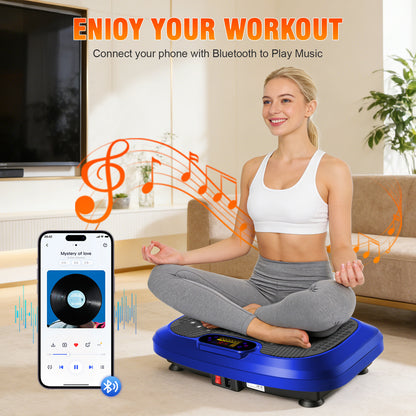 CATGOOD Vibration Plate Exercise Machine, Full Body Vibration Platform with 2 Loops & 5 Resistance Bands for Wellness and Fitness, Blue