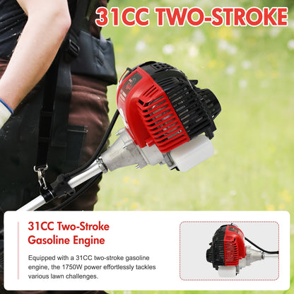 BAOKALER 31CC 4-Cycle Gas String Trimmer Weed Wacker, 16" Gas Weed Eater Weed Trimmer