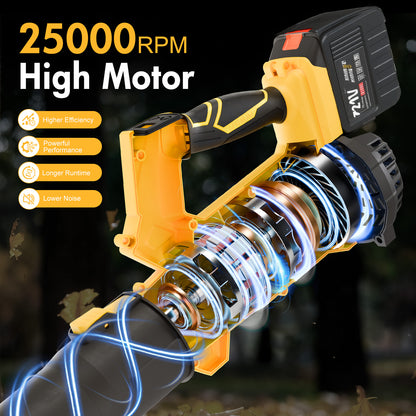 Leaf Blower with Battery & Charger, 21V Cordless Leaf Blower with 2x6.0 Ah Battery, Electric Leaf Blower with 6 Speed Mode, 280MPH Battery Operated Leaf Blower for Patio Garden Lawn Cleaning