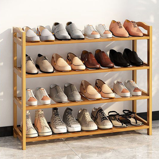 BAOKALER Bamboo Shoe Rack, 4 Tier Shoe Rack Organizer in Natural Bamboo for Home Entryway Bedroom Living Room, Free Standing, Wood Color