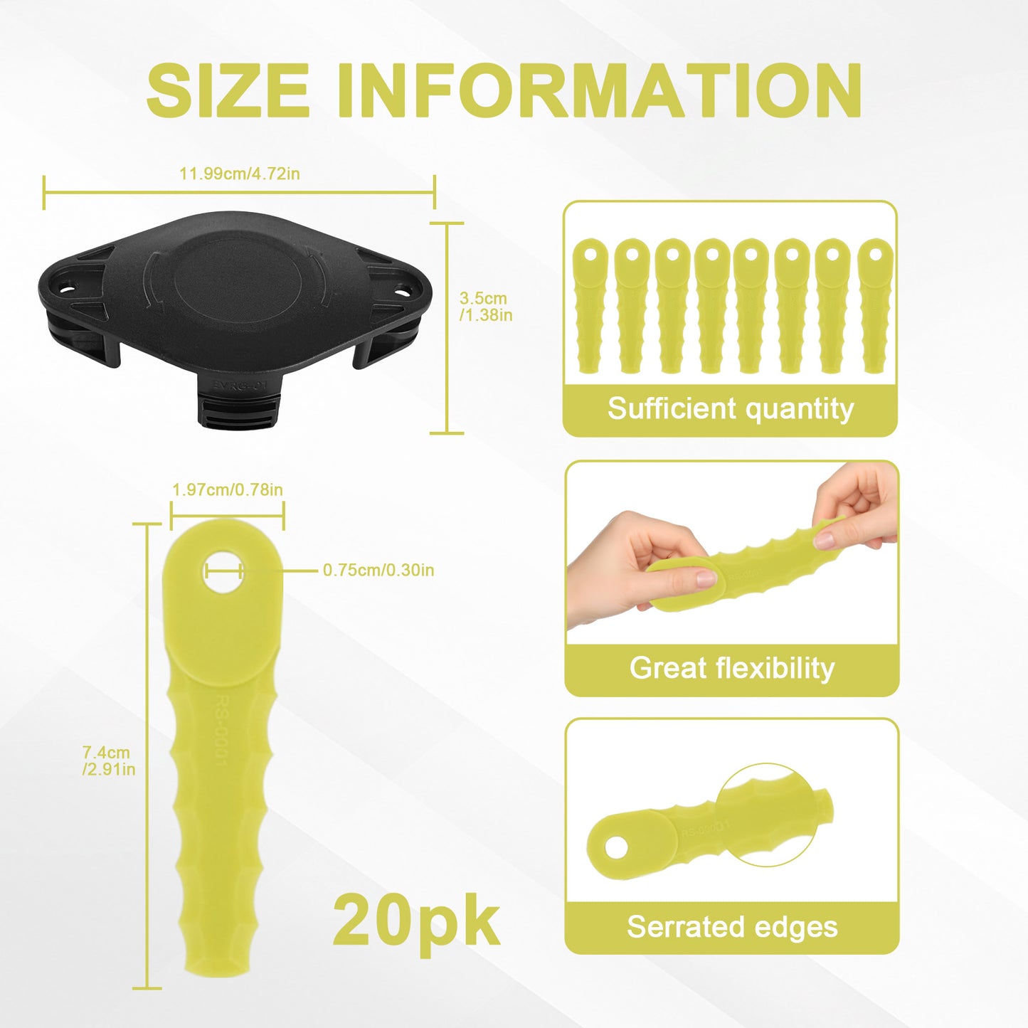 Nylon Weed Eater Bladed Head for Ryobi 18V 24V & 40V String Trimmers w/20 Blades