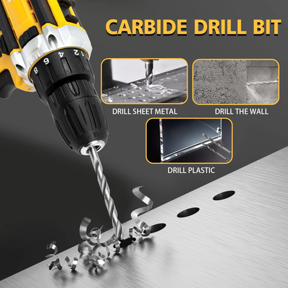 CATGOOD Tool Set with 21V Cordless Drill, 3/8" Electric Drill Set with 2*3.0Ah Batteries and Charger for DIY Screwdriver, 120 PCS, Yellow