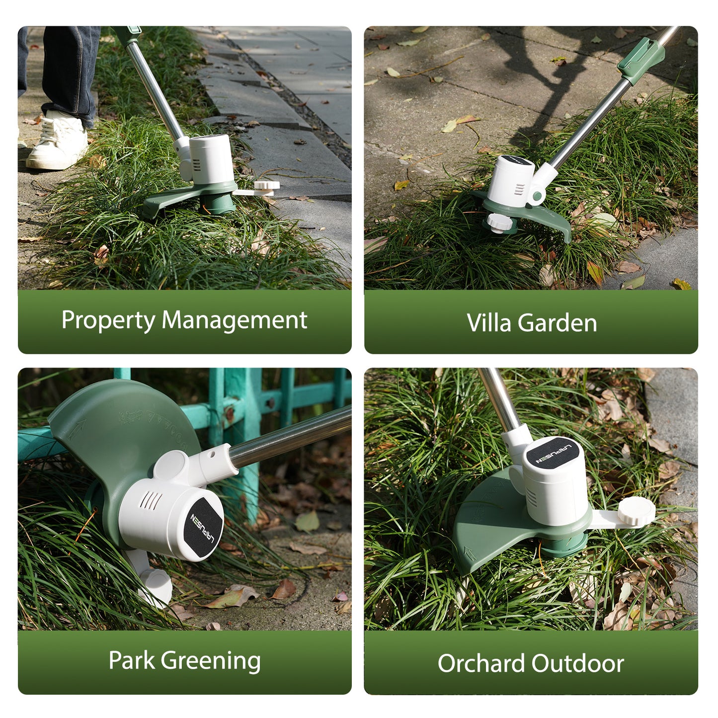 21V 11" Cordless Weed Eater, String Trimmer with Auto Line Feed, Foldable Weed Trimmer W/2 X 2.0Ah Battery Powered Weed Eaters, Lawn Edger with 10 Pcs Grass Cutter Spool Line