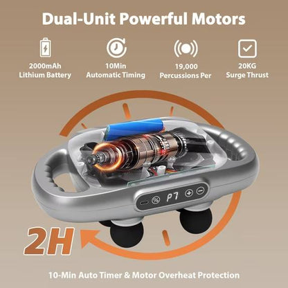 Massage Gun, 6 Head Electric Massage Guns with 3 Sets Massage Heads & 9 Modes, Gun Tool for Legs, Arms, Waist, Back, Buttocks, Relax Full Body Muscle, Gifts for Friends, Parents