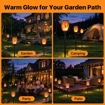 43" Solar Outdoor Lights, 96 LED, Higher & Larger Flickering Flame Solar Torch Lights Waterproof Outdoor Pathway Lights for Garden Patio Yard 4 Pack