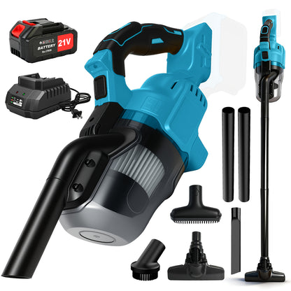 Cordless Handheld Vacuum for Makita Battery, 5-in-1 Car Vacuum Cleaner with 4.0Ah Battery and Charger for Floor Carpet, Blue