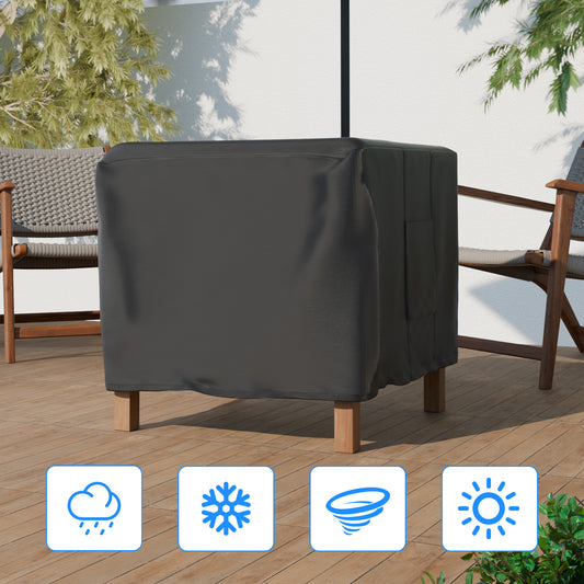 CATGOOD Fire Pit Cover Square, Waterproof Square Fire Pit Table Cover, 600D Heavy Duty Fabric with PVC Coating