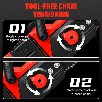 CATGOOD 16" Cordless Chainsaw, 42V Battery Powered Brushless Chainsaw Kit for Tree Trimming, 1350W
