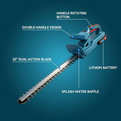 Baokaler 21V Cordless Hedge Trimmer, 20 Inch Hedge Trimmer for Bush Shrub Cutting, 3.0 AhBattery and Charger Included
