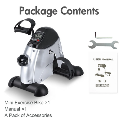 Under Desk Bike Pedal Exerciser, Mini Exercise Bike for Arm/Leg Exercise, Pedal Exerciser for Seniors with LCD Display