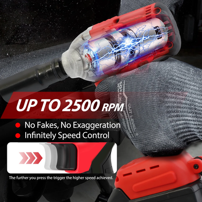 Baokaler Cordless Impact Wrench, Max Torque 740 Ft-lbs Impact Gun 1/2 inch, High Efficiency Brushless Motor with Fast Charger and Battery