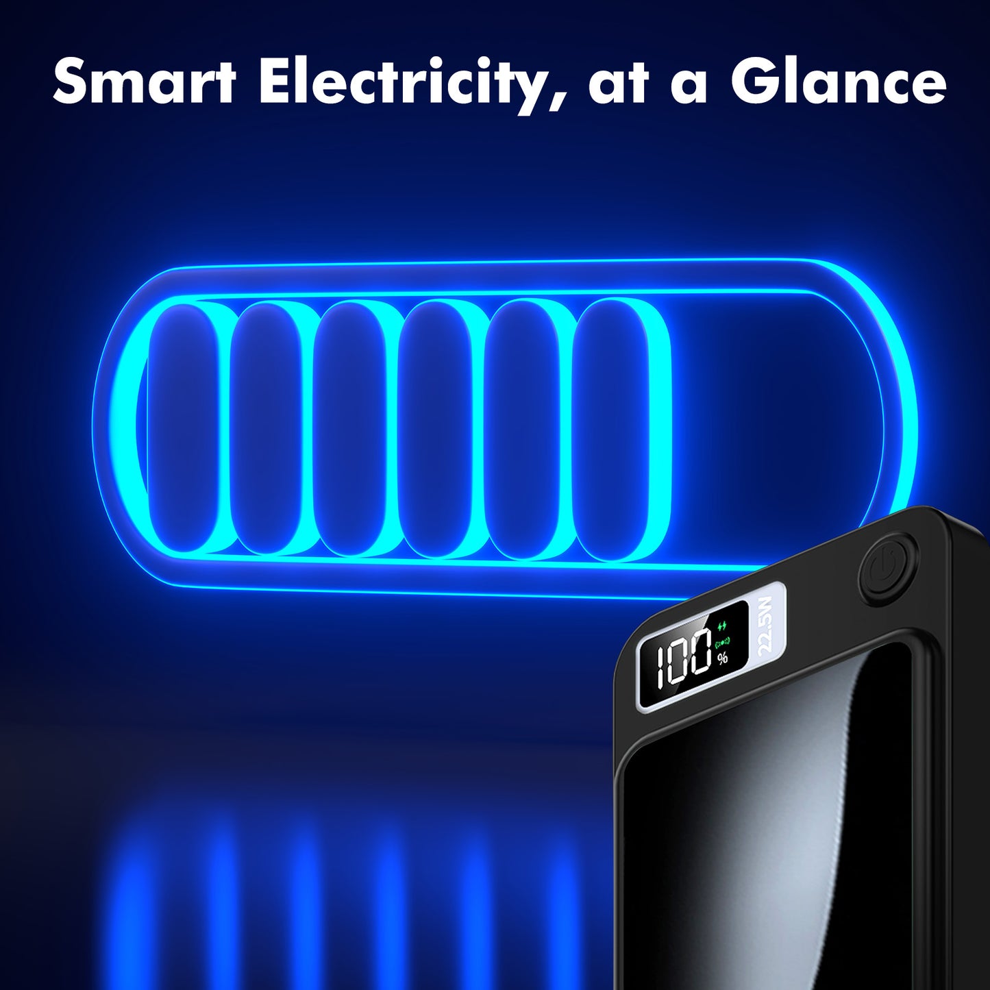 10000mAh Portable Charger with LED Power Display, 22.5W Fast Charging Phone Battery Bank, 2-in-1 Wireless Magnetic Power Bank, Suitable for Outdoor Travel Emergency Backup Battery Pack, Black