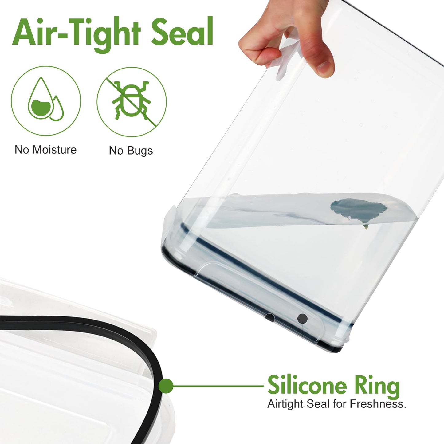 2-Pack 9.5L (321 oz) Clear Airtight Food Storage Canisters with Chalkboard Labels & Measuring Cups - Flour, Grain, Sugar, Rice, Pasta, Coffee Container with Lids