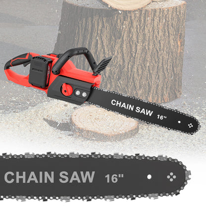 16-inch Cordless Chainsaw with 2x3000mAh Batteries, Electric Chainsaw with 3 Chains & Dual Chargers for Wood Cutting Tree Trimming