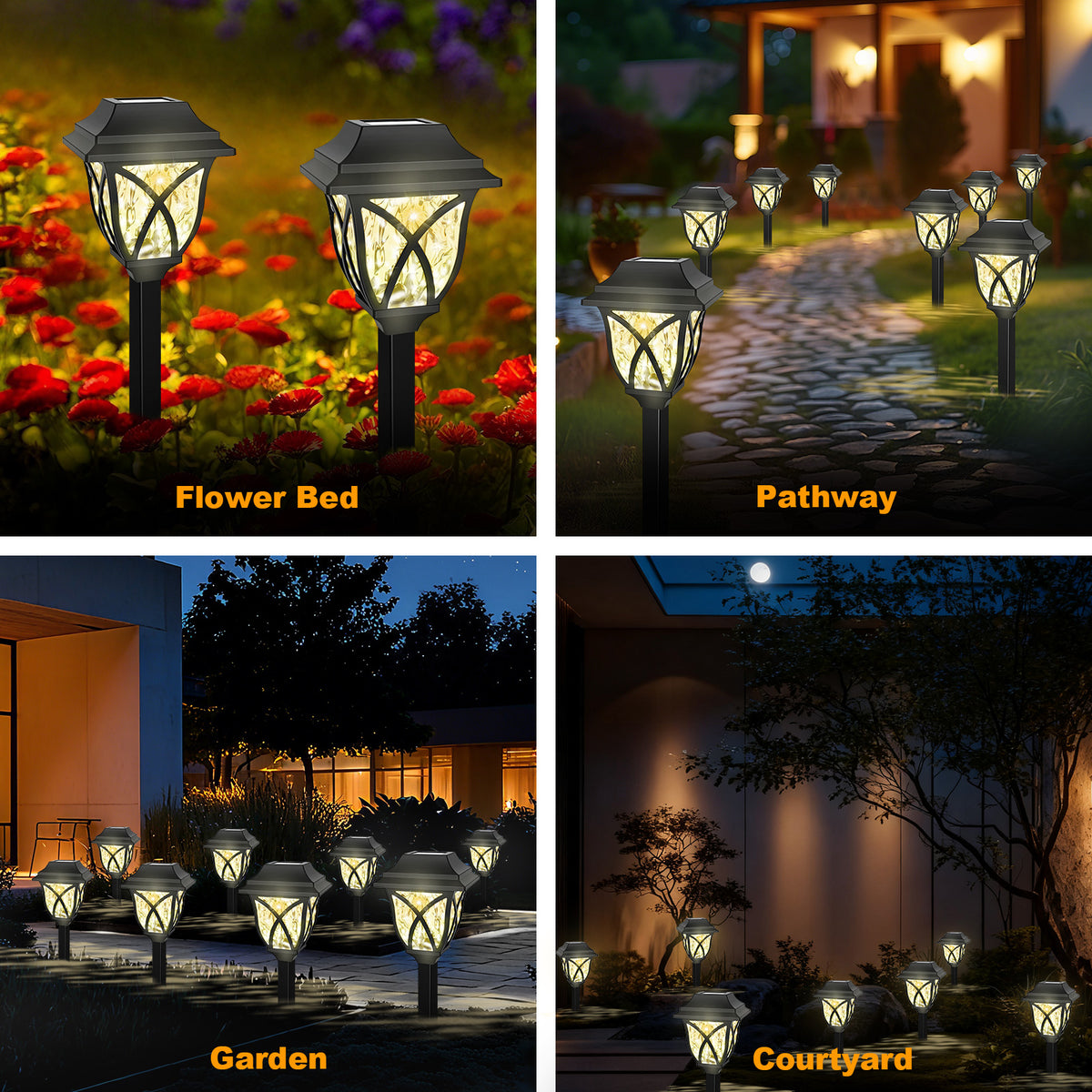Catgood Solar Lights Outdoor Pathway, 6 Pack Solar Garden Stake Lights for Yard Patio Walkway Planter Pool, LED Waterproof, Cool White