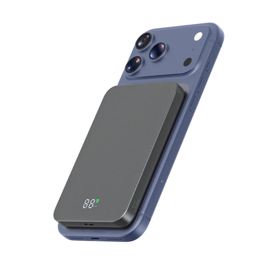 Magnetic Wireless Power Bank,5000mAh Ultra-Slim Portable Charger with 20W PD Fast Charging,USB-C Phone Battery pack Compatible with iPhone 17/17e/16/15/14/13/12 Pro Max & Android-Black