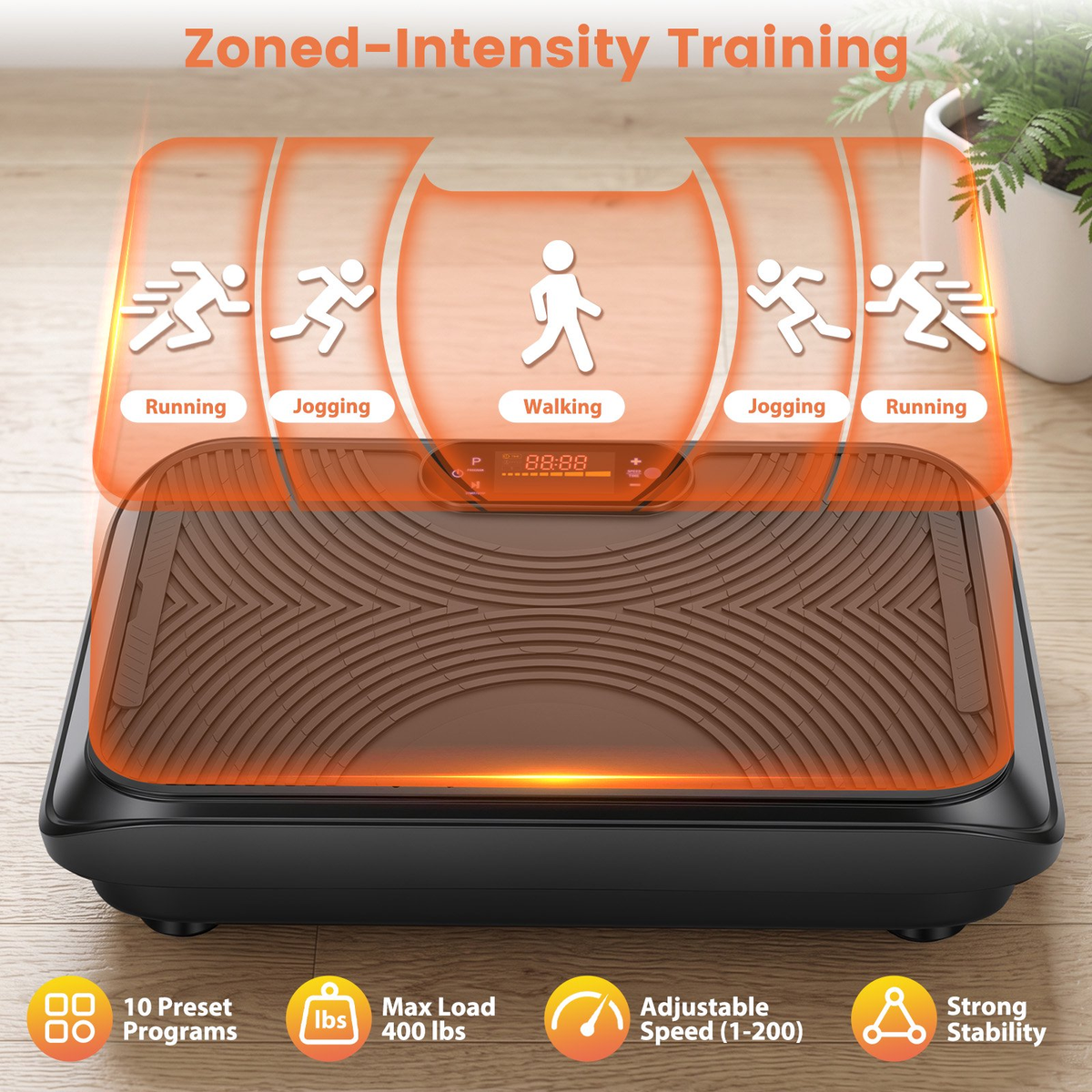 BAOKALER Whole Body Vibration Plate Exercise Machine, Vibration Platform 200 Speed Levels & 10 Preset Programs, Bluetooth Speaker, Resistance Bands & Remote, for Weight Loss & Toning