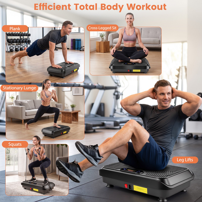 BAOKALER Whole Body Vibration Plate Exercise Machine, Vibration Platform 200 Speed Levels & 10 Preset Programs, Bluetooth Speaker, Resistance Bands & Remote, for Weight Loss & Toning