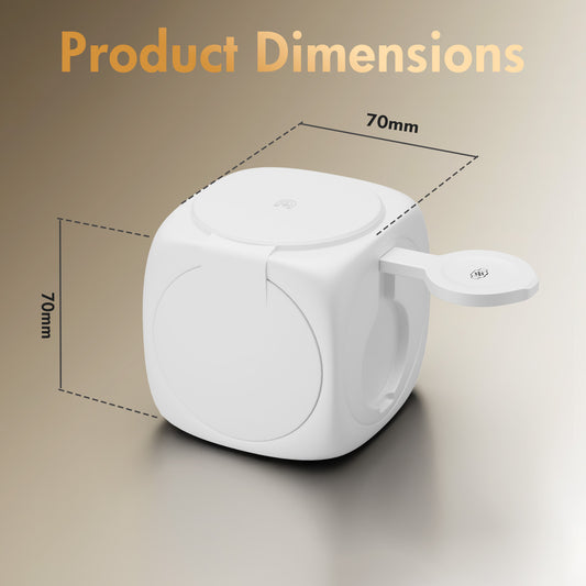 Magnetic Wireless Charger for iPhone Airpods iWatch, Portable 3 in 1 Charging Station Cube For Apple Multiple Devices - Travel Charging Pad Dock Compatible with Apple 12 and above series, White